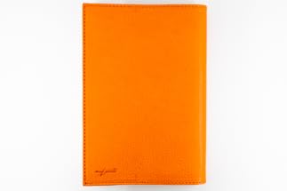 maf pinto (マフ ピント) レザーブックカバー 新書サイズ オレンジシュリンク 本革 日本製