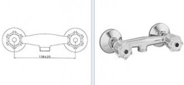 Duscharmatur aquaSu Zweigriffmischer Standard Plus für Brause