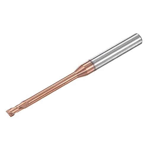 Image of uxcell Square Nose End Mill, 2.5mm Solid Carbide AlTiSin Coated Long Reach CNC Router Bits 2 Flutes Milling Cutter with Extended Neck, 25mm Cutting Length 4mm Shank