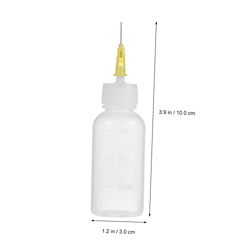 EXAOMBLE Nadelspitze Kleber Applikator Flasche 30Ml Präzisions Squeeze Flasche Mit Skalierung Für Flüssigkeiten Dosierung Bastel Zubehör 6Er Set
