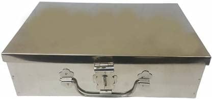Stainless Steel Storage Boxes/Cash Peti/Pooja Peti/Organizer/Vanity Box/Safe Locker Box 9 Inch Storage Box (Steel) W-9", H-2.90", L-6" Cash Box-picture-19