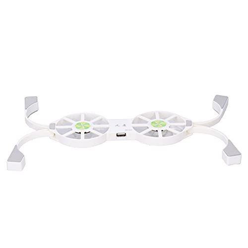 Base refrigeradora para laptop con luz LED, enfriador plegable para laptops de 600-2700 rpm, soporte refrigerador para laptops gamer con luces RGB y dos puertos USB (blanco) miniatura 6