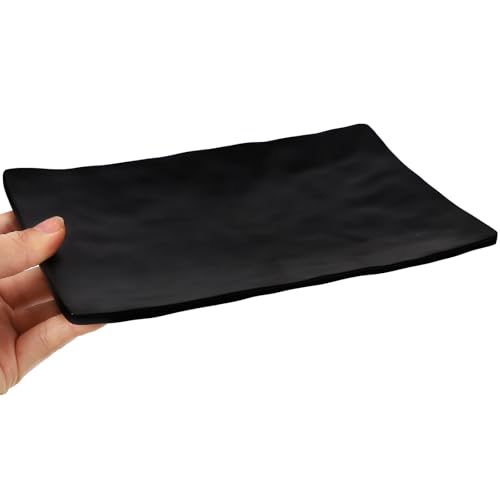 Plato rectangular negro mate de 8 pulgadas miniatura 4