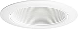 Juno 6-Inch Round Tapered Baffle Recessed Lighting Trim, Glare-Reducing Snap-in Trim for Can Lights, Fits IC2, TC2 and TC2R Housings, White Finish
