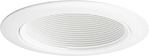 Juno 6-Inch Round Tapered Baffle Recessed Lighting Trim, Glare-Reducing Snap-in Trim for Can Lights, Fits IC2, TC2 and TC2R Housings, White Finish
