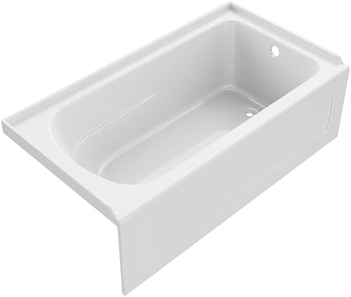 PROFLO PFS6036RSKN Hillsboro 60" Three Wall Alcove Acrylic Soaking Tub with Right Drain - White