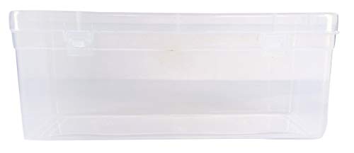 Image of Feliz Sunrise Clear Plastic Medium Rectangular Storage Box Size 8.75 x 3.75 x 3.5 inches (Set of 3)