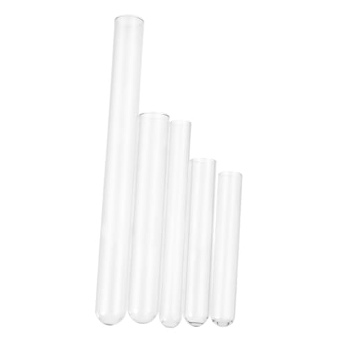 CONGARTENO 50個 耐熱ガラス製フラット試験管 多透明実験容器 科学研究用 観察簡単 収納便利再利用可能