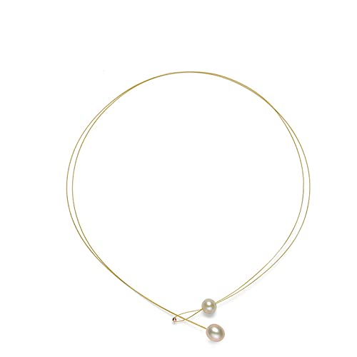 Collier ras du cou perle naturelle authentique goutte 9-10mm de qualité
