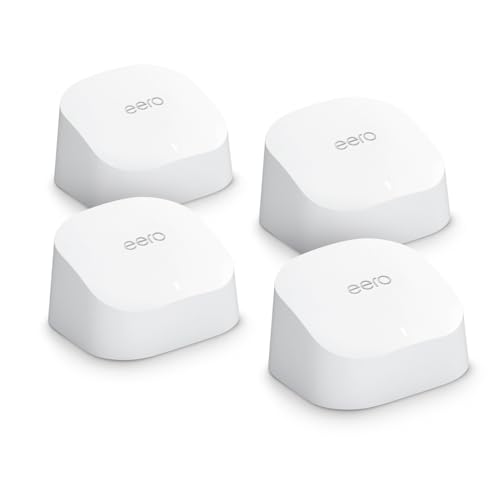 Amazon eero 6 Mesh-WLAN-Router | 500-Mbit/s-Ethernet | Bis zu 560 m² Abdeckung | Für Verbindungen...