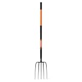 KOLEIYA Pitchfork,5 Tine Garden Fork,Pitchforks for Gardening,Pitch Fork with Long Fiberglass Handle,57inches,Orange