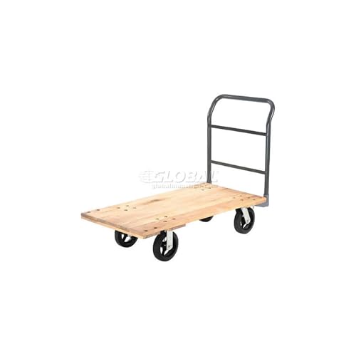Global Industrial Platform Truck w/Hardwood Deck, 54 x 27, 2400 Lb. Capacity, 8" Rubber Casters