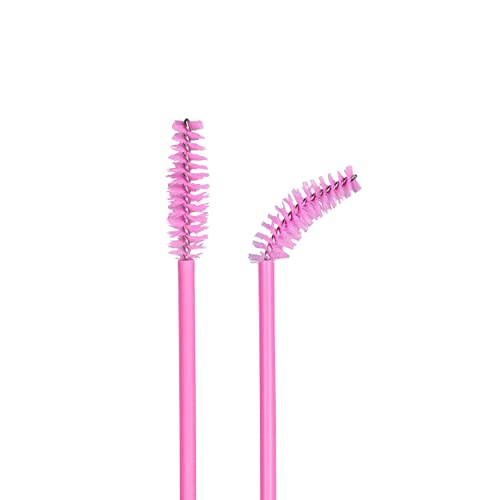 Foto von Wimpernbürsten Einweg, 100 Stück Kosmetik Pinsel für Wimpern und Augenbrauen, Mascara Zauberstäbe für Beauty-Salon und Hausgebrauch (Pink)