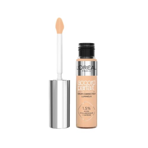 L'Oréal Paris Correttore in Siero Liquido, Formula con Acido Ialuronico e Caffeina, Idratazione 24H, Finish Luminoso, Accord Parfait, Tonalità : 6.5N Neutra, 11 ml