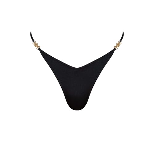 VOLAFA Women's Triangle Bikini Set Tie Solid Sexy Thong Cheeky Two Piece Swimsuit Bathing Suit4