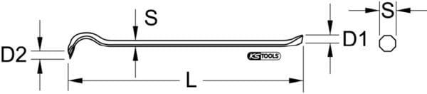 KS Tools 156.0590 Nageleisen, 6-kant, 500mm – Ansicht 2