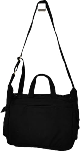 Image of ROUGH Canvas Cotton messenger bag.15'' Lap top. Large size 36x27x11 cm(12Ltr) Metal zipper closure. Allround pockets. Vintage look. Antique fittings.Sustainable