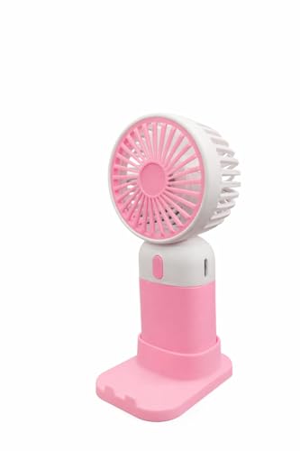 Image of Kabello Portable Hand Fan for Adults and Kids Rechargeable Handheld Fan with 3 Fan Speed Mini Fan for Travelling, Makeup and Office (Pink)