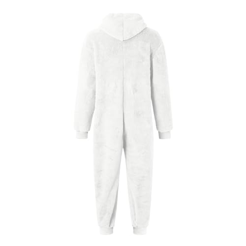 Onesie Adult For Men Relaxed Jumpsuits Pajamas Hooded Homewear Loose Fit Soft Plush Robes Plus Size Zipper Rompers4