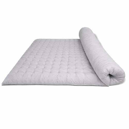 Image of ATOOTFUSION Soft Cotton Quilt | Foldable Light Weight Filled Single Firm Cotton Quilt Mattress| Gadda (Solid Coloured, Sleeping Capacity, 6 x 6 ft or 72 x 72 Inches) Double Bed (Light Grey)