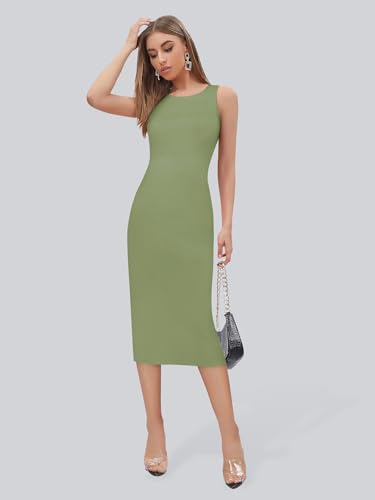 Image of Toochki Women's Spandex Solid Bodycon Western Dress | A line | Winter Dress | Western | | Trendy | Midi Body Hugging