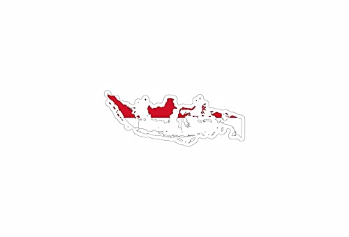 Akachafactory Autocollant Sticker Vinyl Voiture Moto adhesif Carte Drapeau indonesie indonesien
