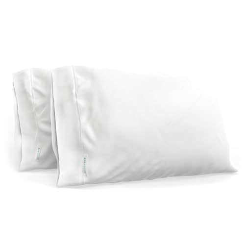 QuickZip Funda de Almohada de satén tamaño estándar/Queen (50,8 x 81,3 cm) Fundas de Almohada, Juego de 2, 100% algodón Fundas de Almohada con Cierre de sobre