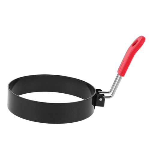 OUNONA 2pcs Stainless Steel Egg Molds Nonstick Griddle Pancake Ring Silicone Handle Egg Cooking Molds for Breakfast Sandwiches