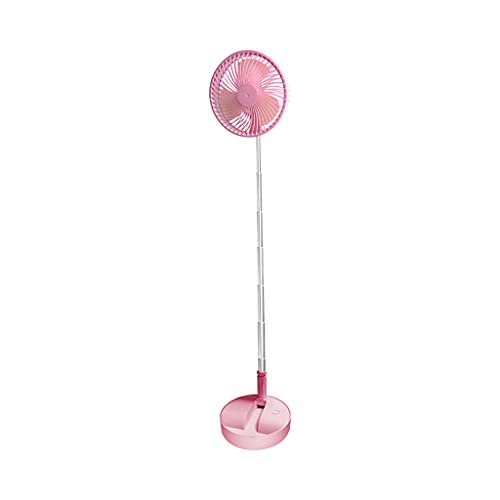 JSGHGDF Ventilador de pie plegable portátil telescópico USB con batería recargable de 7200 mAh, 4 velocidades