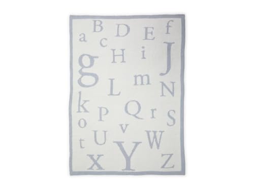 Image of Barefoot Dreams CozyChic ABC Blanket, Ocean /Cream