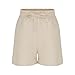Zzalalana Girls Cotton Linen Shorts Summer Casual Elastic Waist Bermuda Shorts Kids Short Pants with Pockets 3-14 Years Khaki