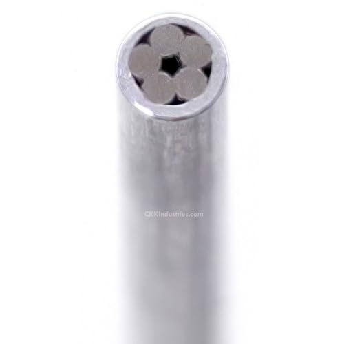 EZSMITH Mosaic Pin - (0.125 (1/8) Inch Diameter) - (418AS) - (Aluminum Outer Material)(Stainless Steel Inner Material) - Decorative Knife Handle Pins and Rods for Fixed Blade Knives