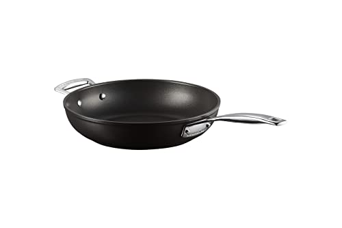 Foto von LE CREUSET Aluminium-Antihaft Pfanne mit Gegengriff, hoch, Ø 28 cm, Für alle Herdarten inkl. Induktion geeignet, Anthrazit/Silber, 51101280010202