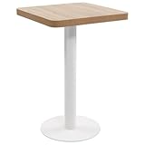 vidaXL Bistrotisch f&uuml;r 2 Personen Bartisch Bartresen Stehtisch Tresentisch Esstisch Tisch K&uuml;chentisch Partytisch Hellbraun 50x50cm MDF