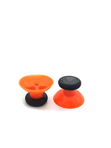 Image of 2 x 3D Analog Thumb Stick Joystick Thumbstick Cap Cover for Xbox one Slim S Controller Replacemnet (Orange-Black)