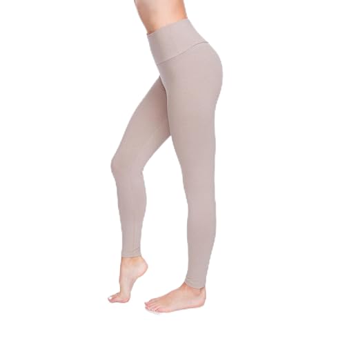 SOFTSAIL Leggings for Women High Waist Workout Leggings for Women Sports Yoga Pilates Running Jogging Fitness Tummy Control Activewear High Waisted Sports Pants for Ladies Gym Clothes Beige, 14