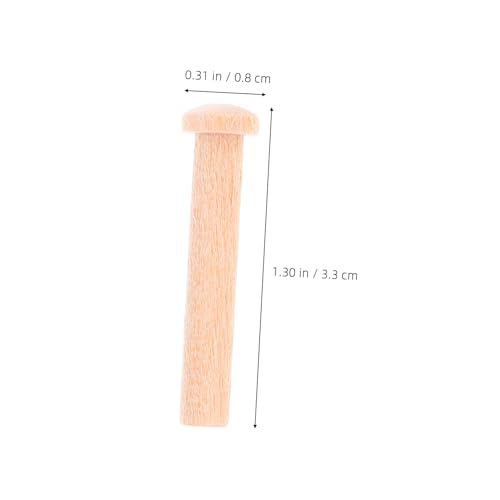 LALAFINA 20 piezas clavos miniatura de madera maciza para proyectos de manualidades y modelismo miniatura 2