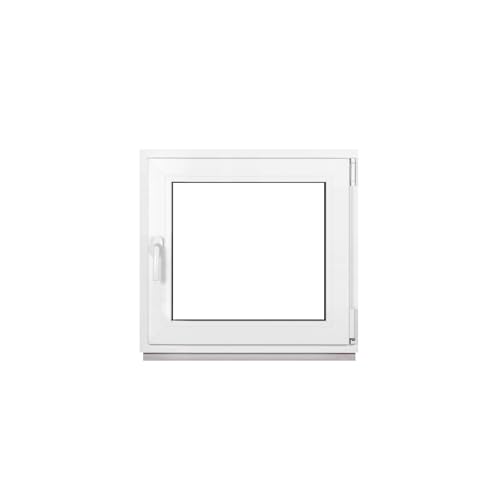 Framex Finestra in Plastica Bianca, Larghezza x Altezza 75 x 75 cm (750 x 750 mm), Triplo Vetri (32 mm), Anta-Ribalta, Girevole DIN Sinistra – Premium