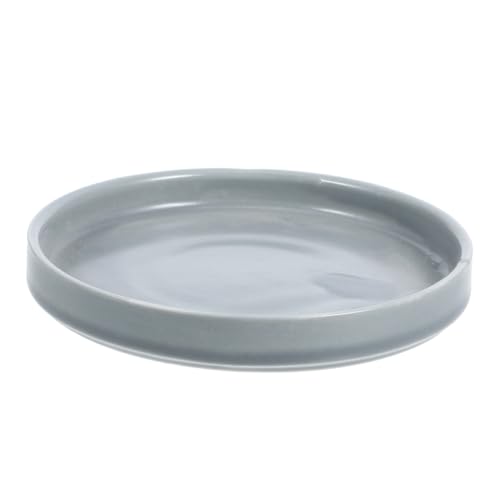 Abaodam Platillo para Maceta Redondo para Plantas De Interior y Exterior, Bandeja Recolectora De Agua De Cerámica Gris, Base Estable De 11.5 Cm para Macetas Medianas, Apto para Madera De Brasil