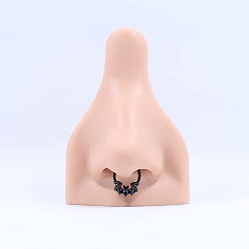 Fansing Halloween Septum Rings For Women 16G Septum Jewelry Black Bat Septum Ring 10Mm Surgical Steel Daith Piercing Body Jewelry 16 Gauge #TOP3