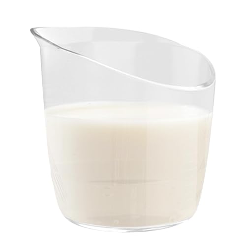 Taza medidora para alimentación de recién nacidos, primera taza medidora para bebés,Vaso graduado de 35 ml - Vaso reutilizable en ángulo con pico guía de punta larga y escalas de medición claras para