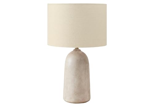 Lámpara de mesa beige cerámica 27 pulg Monarch Specialties miniatura 1