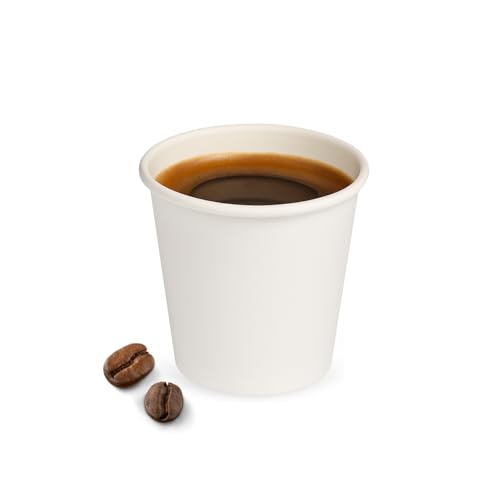 Palucart 500 Bio Kaffeebecher Pappbecher 90ml (3 oz) weisse Farbe Coffee to go Einwegbecher biologisch abbaubar aus Karton
