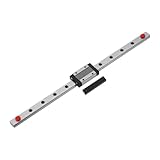 Installation: Fixez le mini guide lineaire au bloc coulissant, placez le bloc parallelement au rail, et poussez doucement le bloc dans le rail. Lorsque le bloc est completement insere, les billes ne tombent pas, indiquant une installation reussie