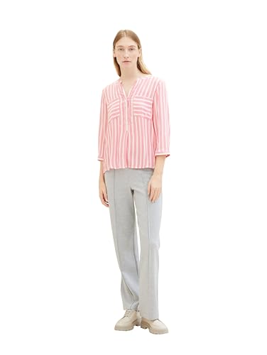 TOM TAILOR Damen Bluse mit Streifen & Brusttaschen, 35245 - Pink Offwhite Stripe, 32 – Ansicht 3