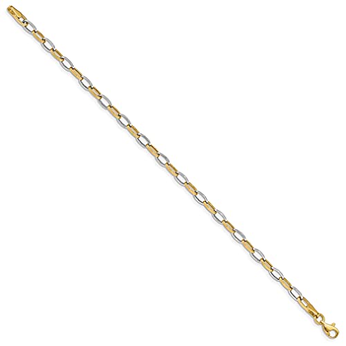 Ice Carats 14K Two Tone Gold Link Bracelet Chain Fancy Fine Jewelry For Women Gifts For Her #TOP1