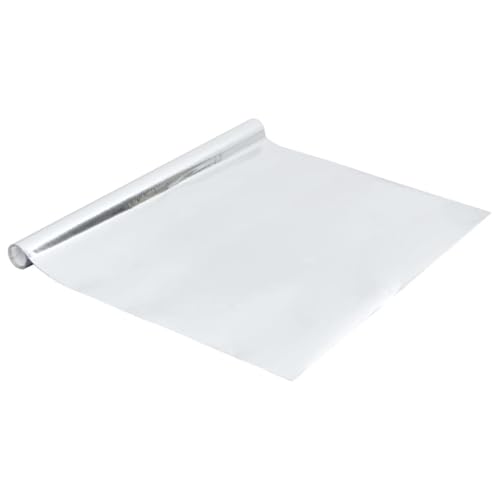vidaXL Möbelfolie Selbstklebend Opak Klebefolie Küchenfolie Schrankfolie Dekofolie Möbel Küche Tür Fenster Folie Hochglanz-Silbern 500x90cm PVC