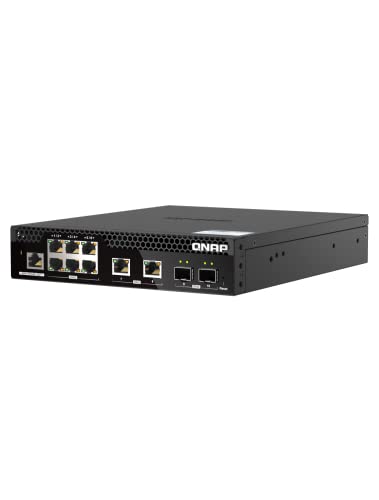 Image of QNAP QSW-M2106R-2S2T-US 10-Port 10GbE Half-Width Rackmount Switch | Layer 2 Managed, 2 x 10GbE SFP+, 2 x 10NBASE-T RJ45, 6 x 2.5GbE RJ45 Ports
