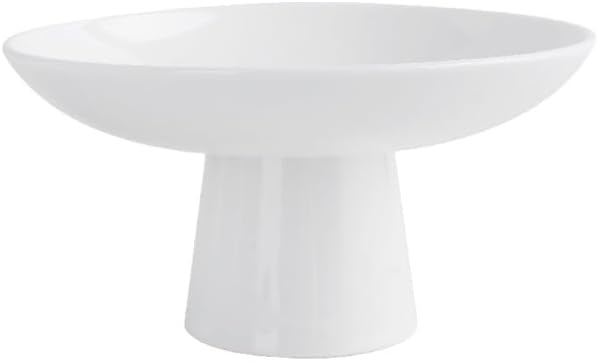 Household Tall White Ceramic Salad Bowl Dessert for Hotel Restaurant Tableware