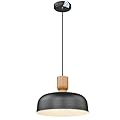 Luminzone Dusk to Dawn Farmhouse Pendant Lights, 12.4 inch Industrial Pendant Lighting, Adjustable Hanging Light Fixtures with Hammered Metal Shade for Kitchen Island, Black